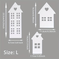 wooden house tabletop decor set
