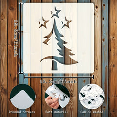 Xmas tree painting template for festive home décor