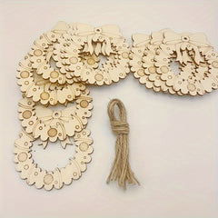 wooden christmas wreath ornaments