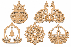 wooden diwali craft cutouts for painting