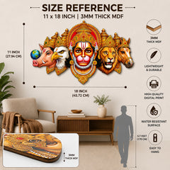 Panchmukhi Hanuman wall hanging for temple