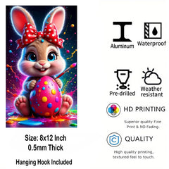 easter bunny aluminum wall print