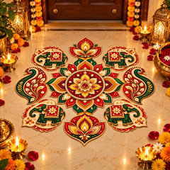 elephant paisley mandala rangoli se
