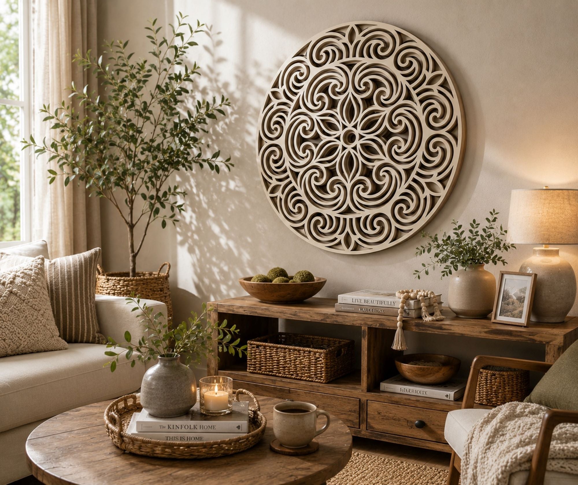 4 layer round mandala wall hanging art