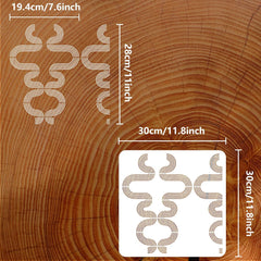 Cliths 1Pcs Wave Stencil Modern Geometric Line Pattern Plastic Stencil for Wall Art, Furniture Painting, Crafts, Wood DIY