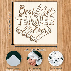 teacher appreciation stencil template for wood canvas