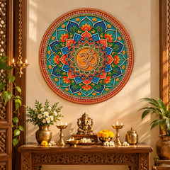 round MDF om wall hanging for living room