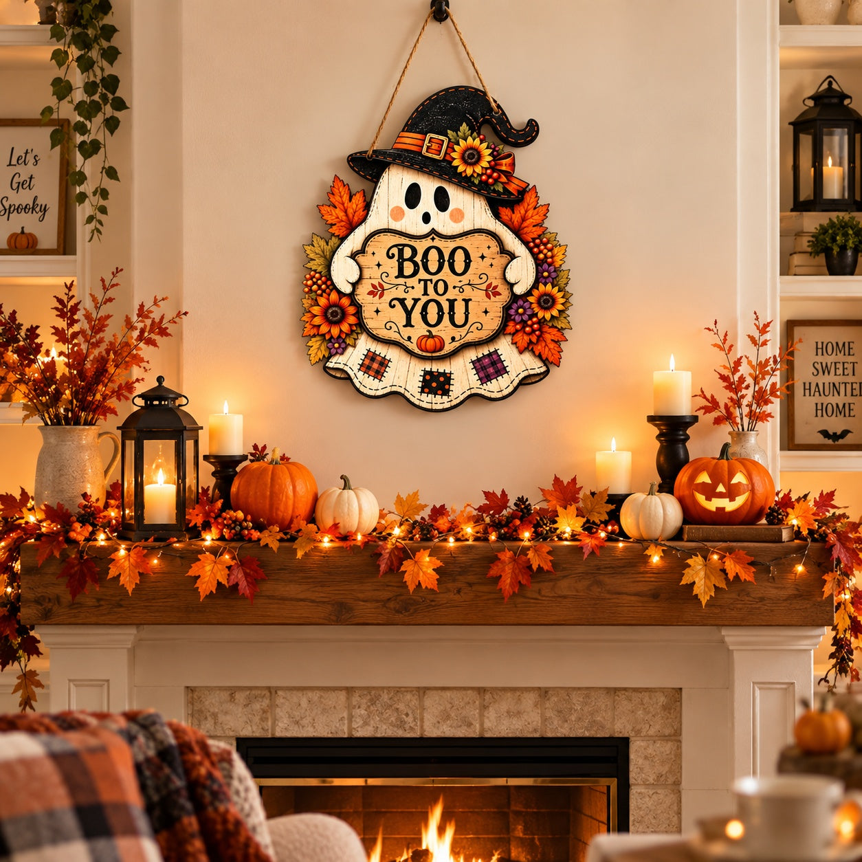 ghost wall hanging Halloween decoration