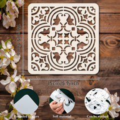 intricate floral geometric stencil for diy art and craft