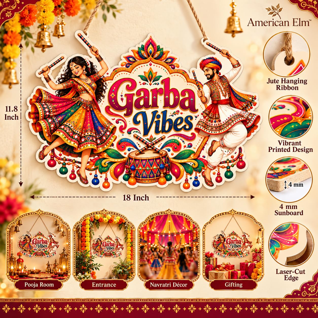 Navratri Garba wall art for home