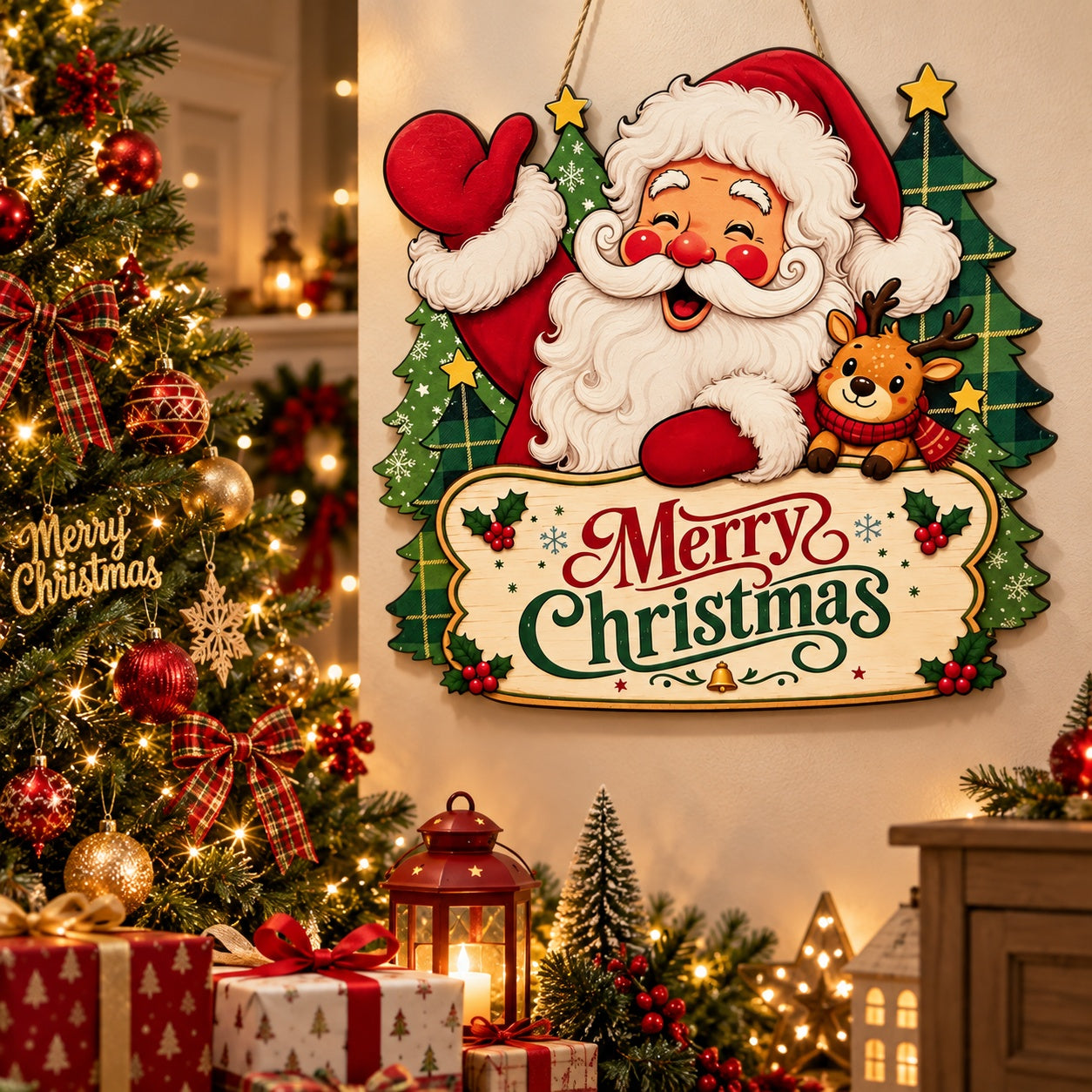 printed sunboard Christmas wall decoration