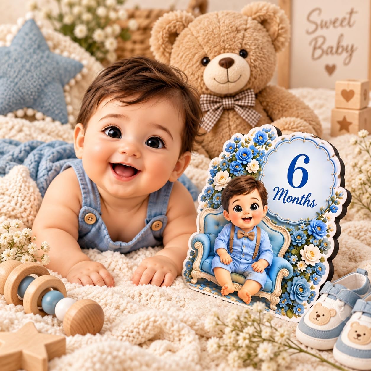 Pack of 13 baby monthly milestone cards