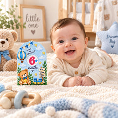 Pack of 2 Baby Milestone Board with Interchangeable Numbers Monthly Photo Prop Decor Nursery Keepsake Boards American Elm