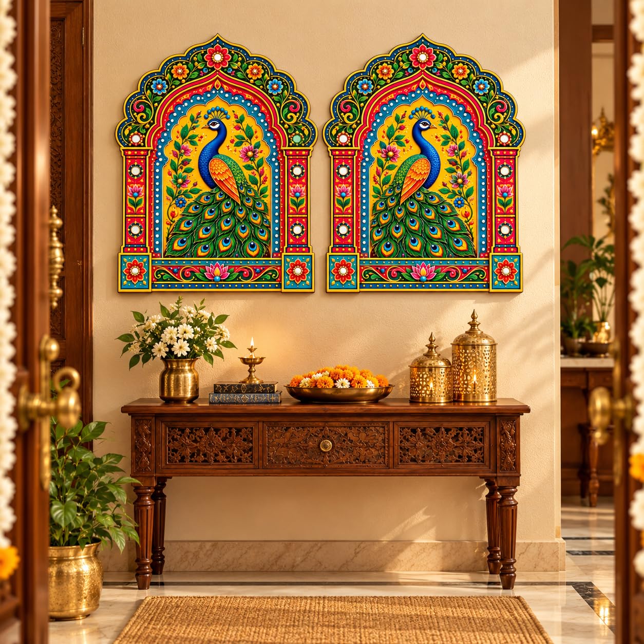 set of 2 printed MDF wall hanging