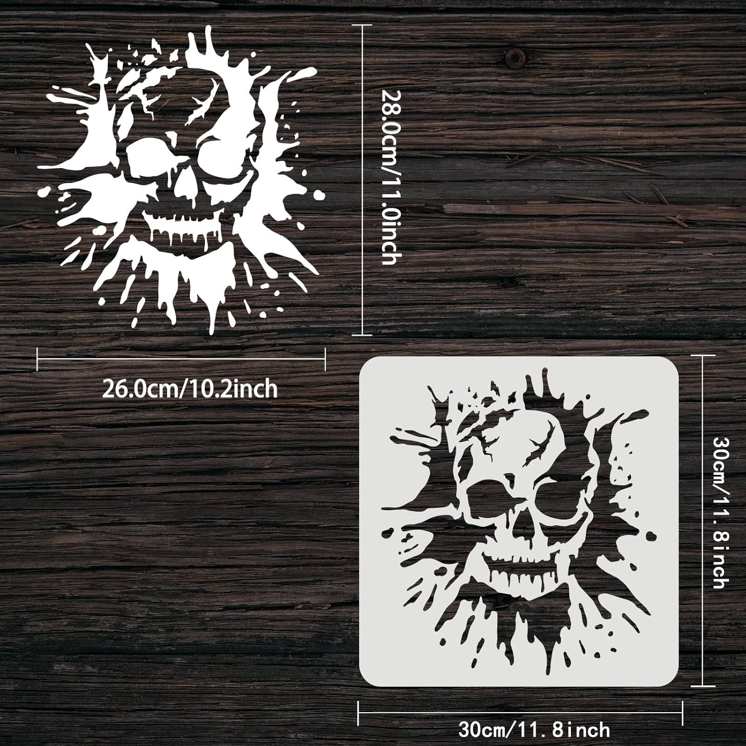 halloween skull stencil plastic