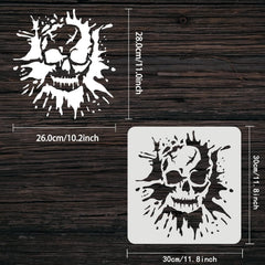 halloween skull stencil plastic