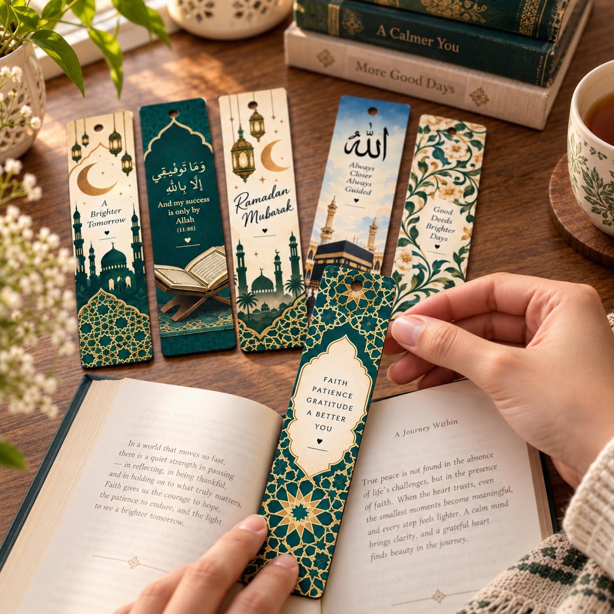 Islamic wooden bookmarks for Quran reading