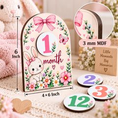 Floral baby milestone boards for newborn photoshoot