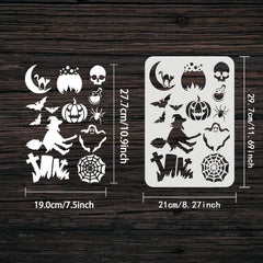 bat cat pumpkin witch stencil plastic