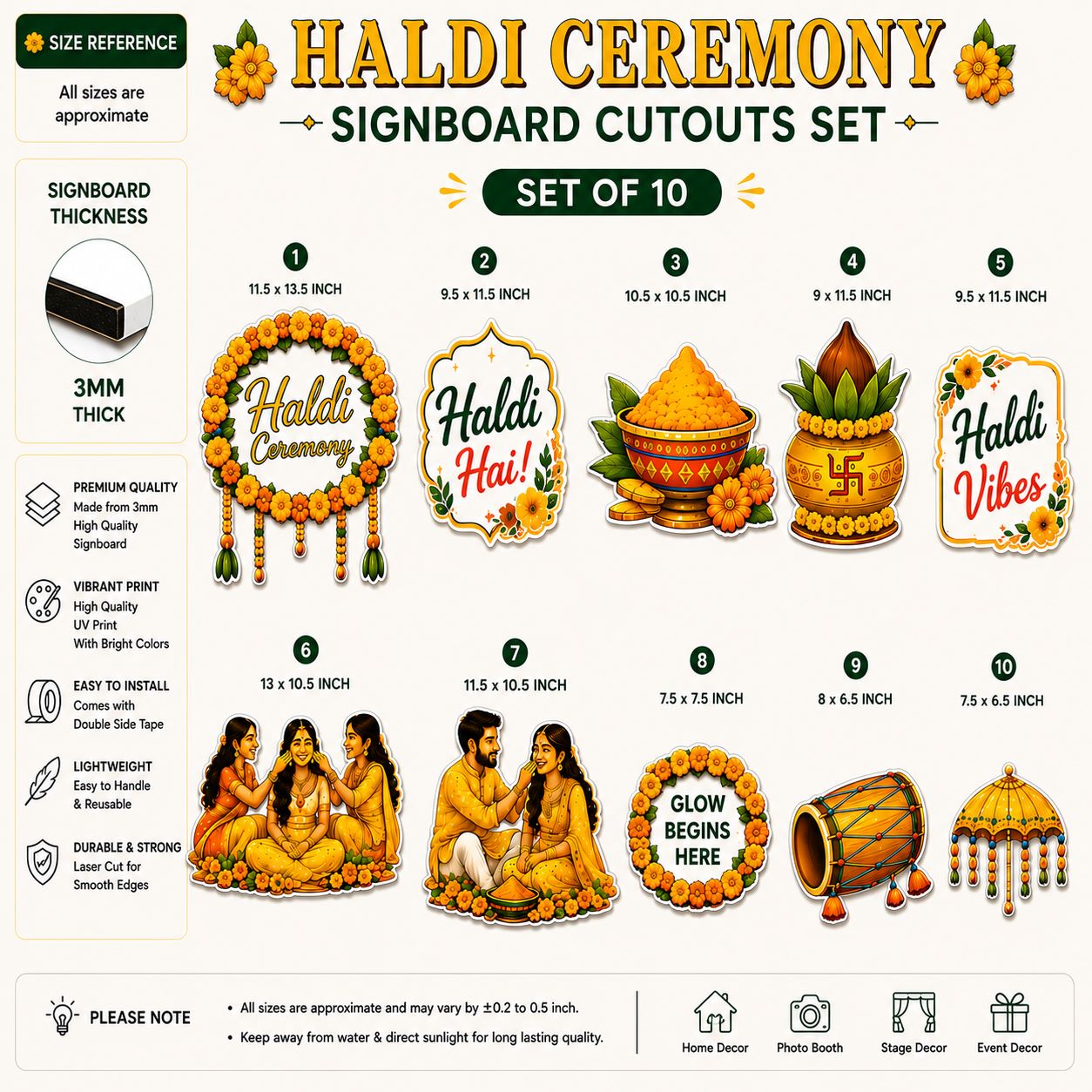 Haldi function decoration signboard set