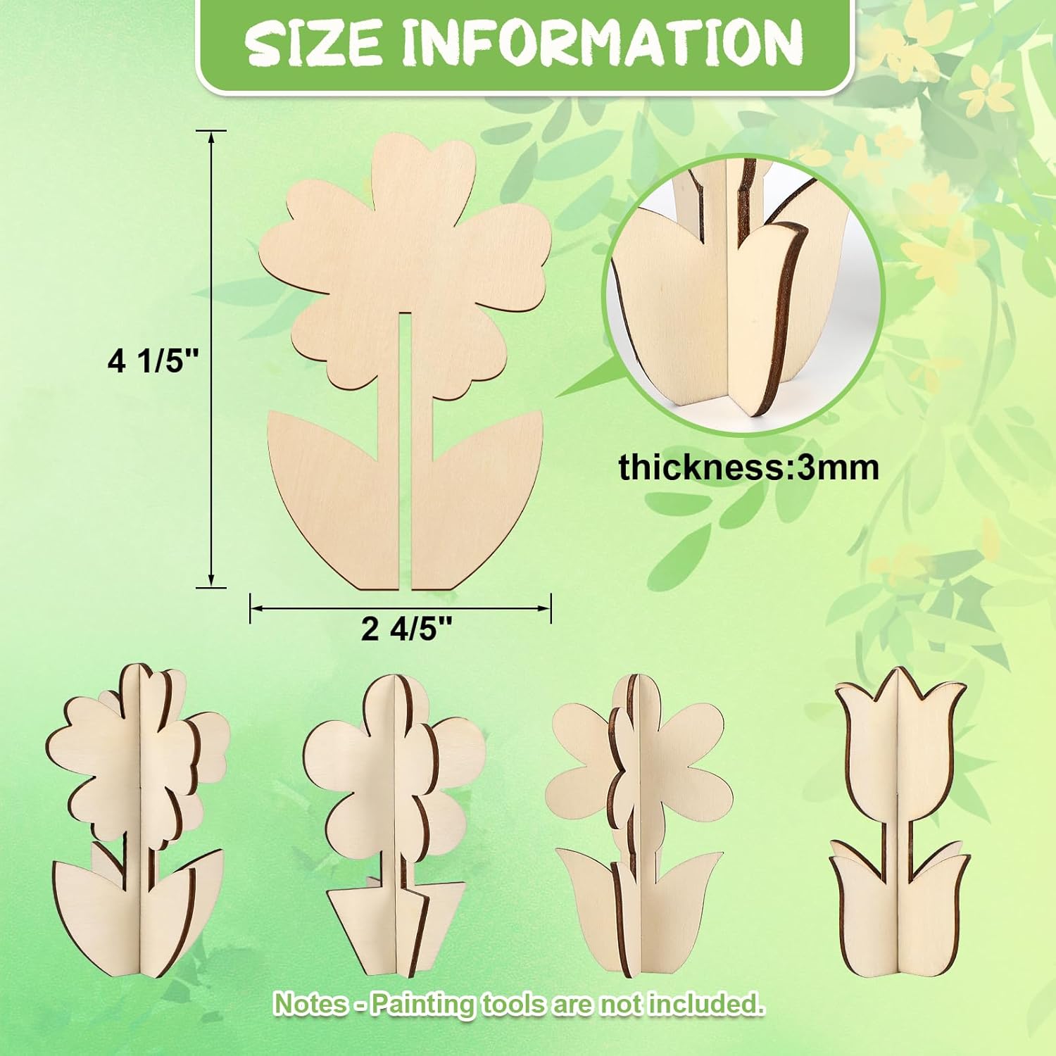 unfinished wood flower cutout