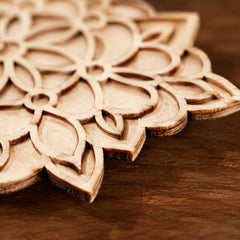 handcrafted wooden mandala coaster for painting