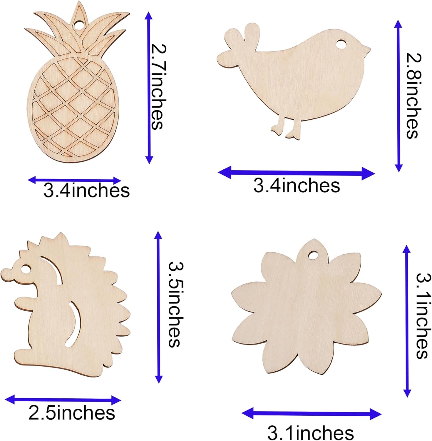 unfinished wood animal shapes
