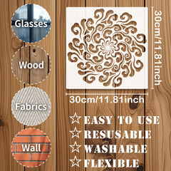 reusable floral wall painting stencil for home decor