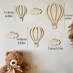 wooden balloon wall stickers
