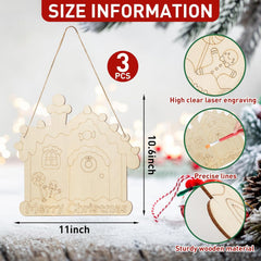unfinished wooden house cutout