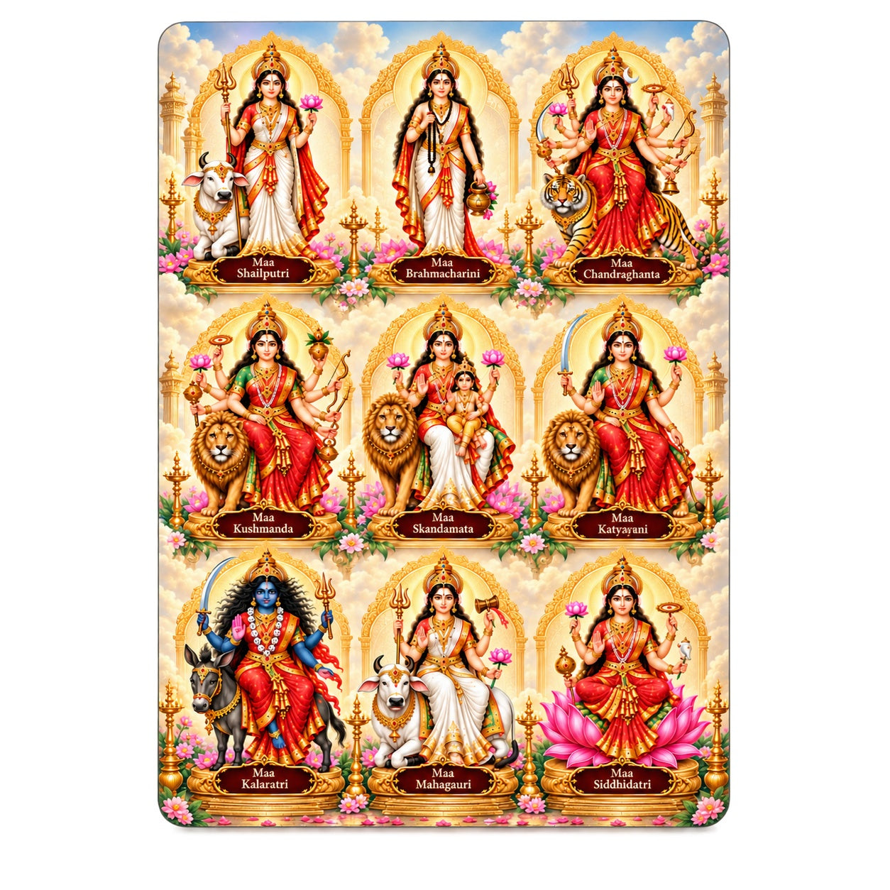 nine forms of Durga wall decor