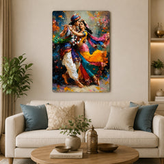 Radha Krishna wall painting for bedroom
