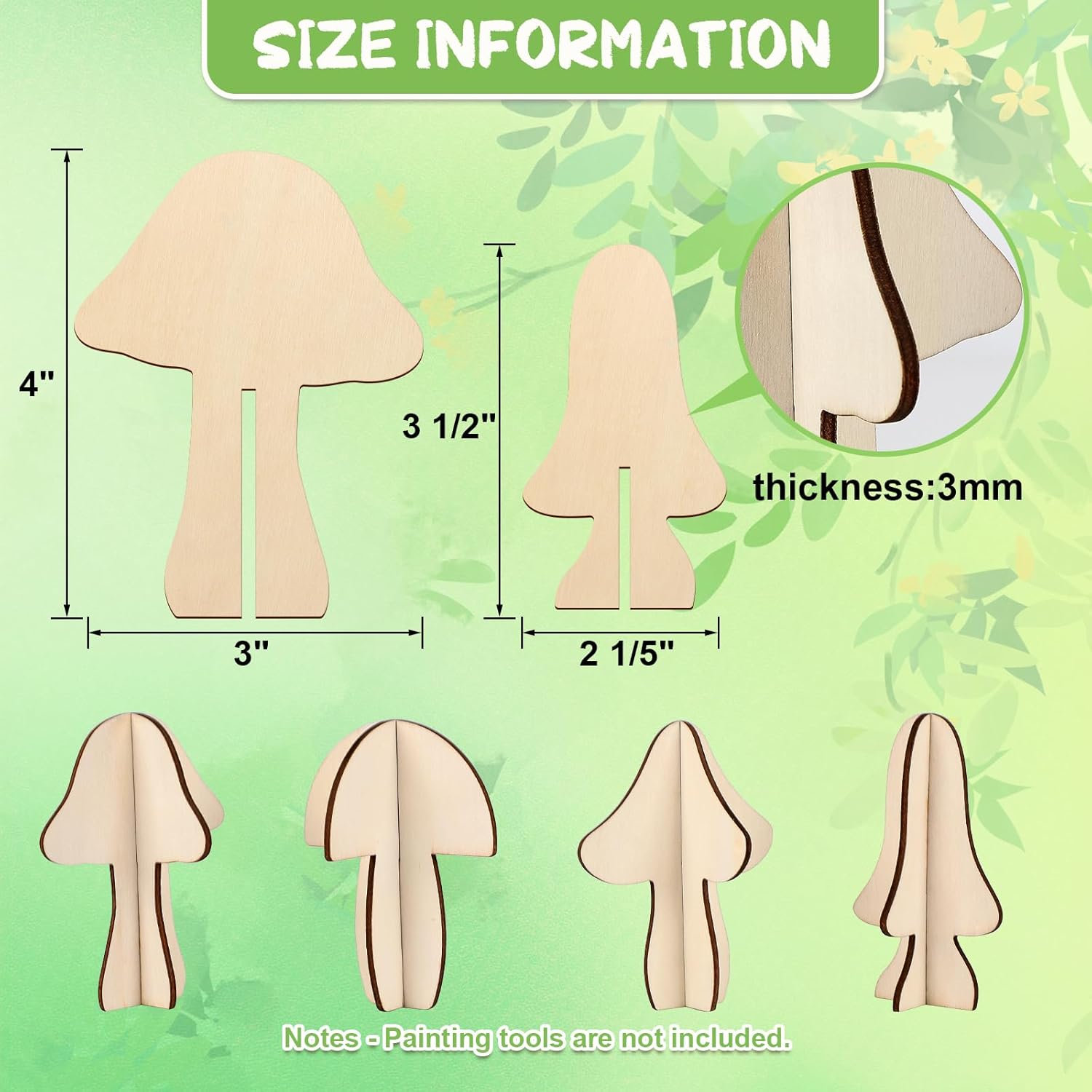 unfinished wood mushroom cutout
