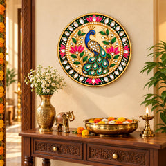 Floral Peacock Wall Art for Indian Home Interiors
