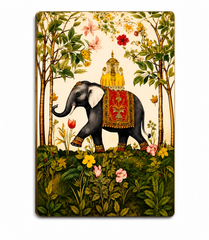 traditional Indian elephant wall painting