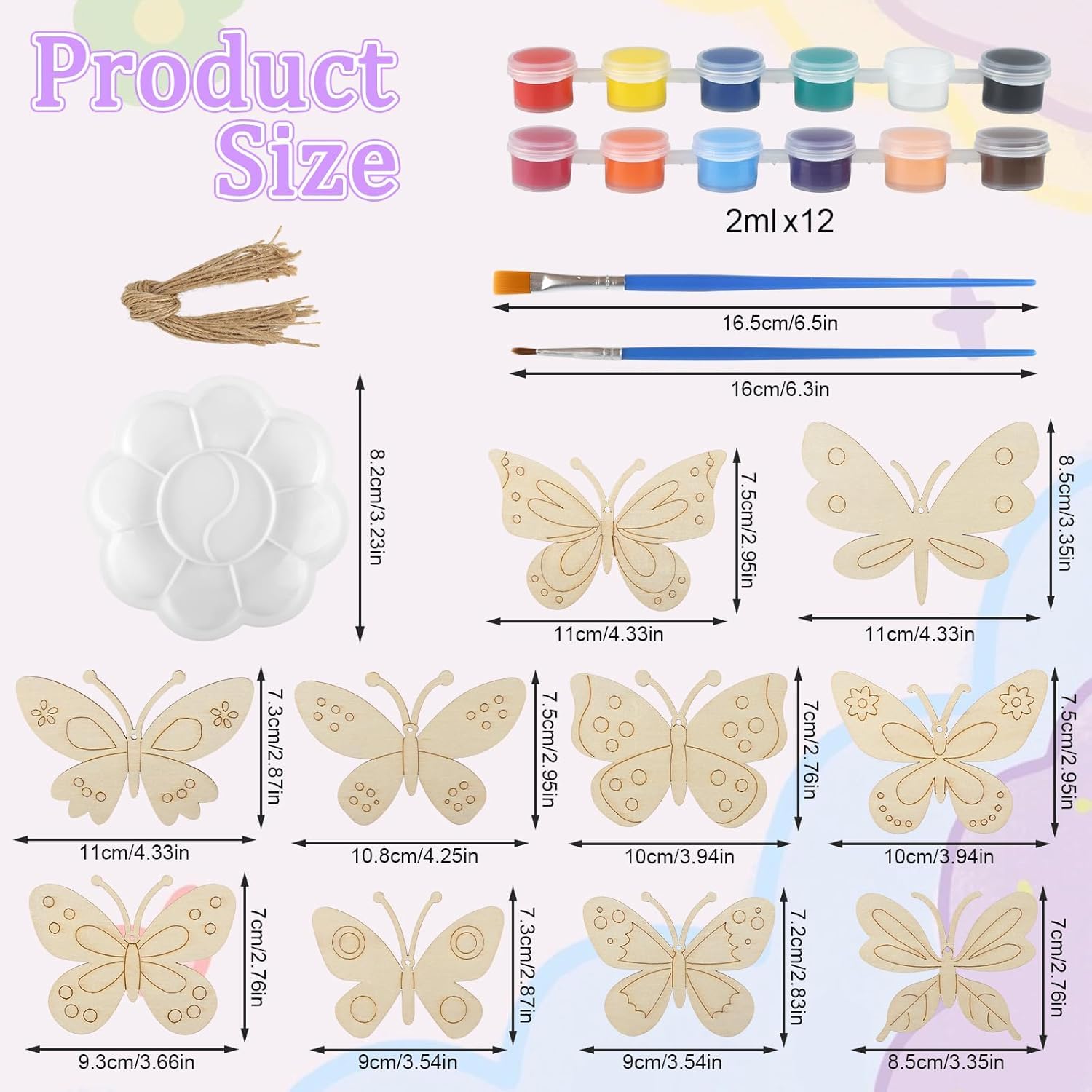 unfinished wooden butterfly shapes