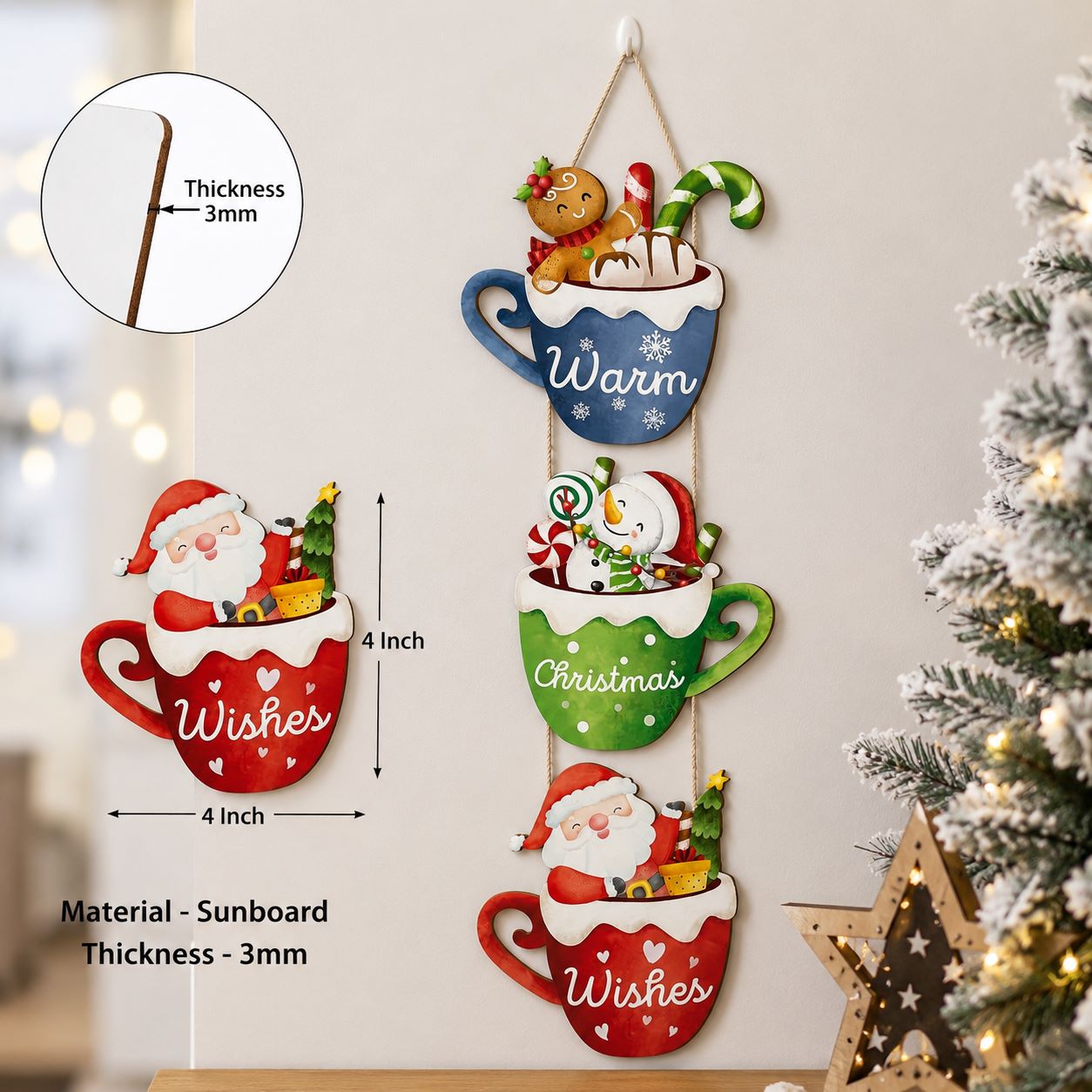 vintage Christmas door hanging decoration