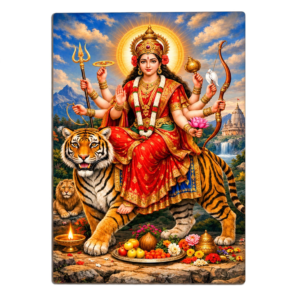 Durga on tiger wall decor MDF