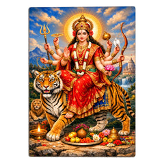 Durga on tiger wall decor MDF
