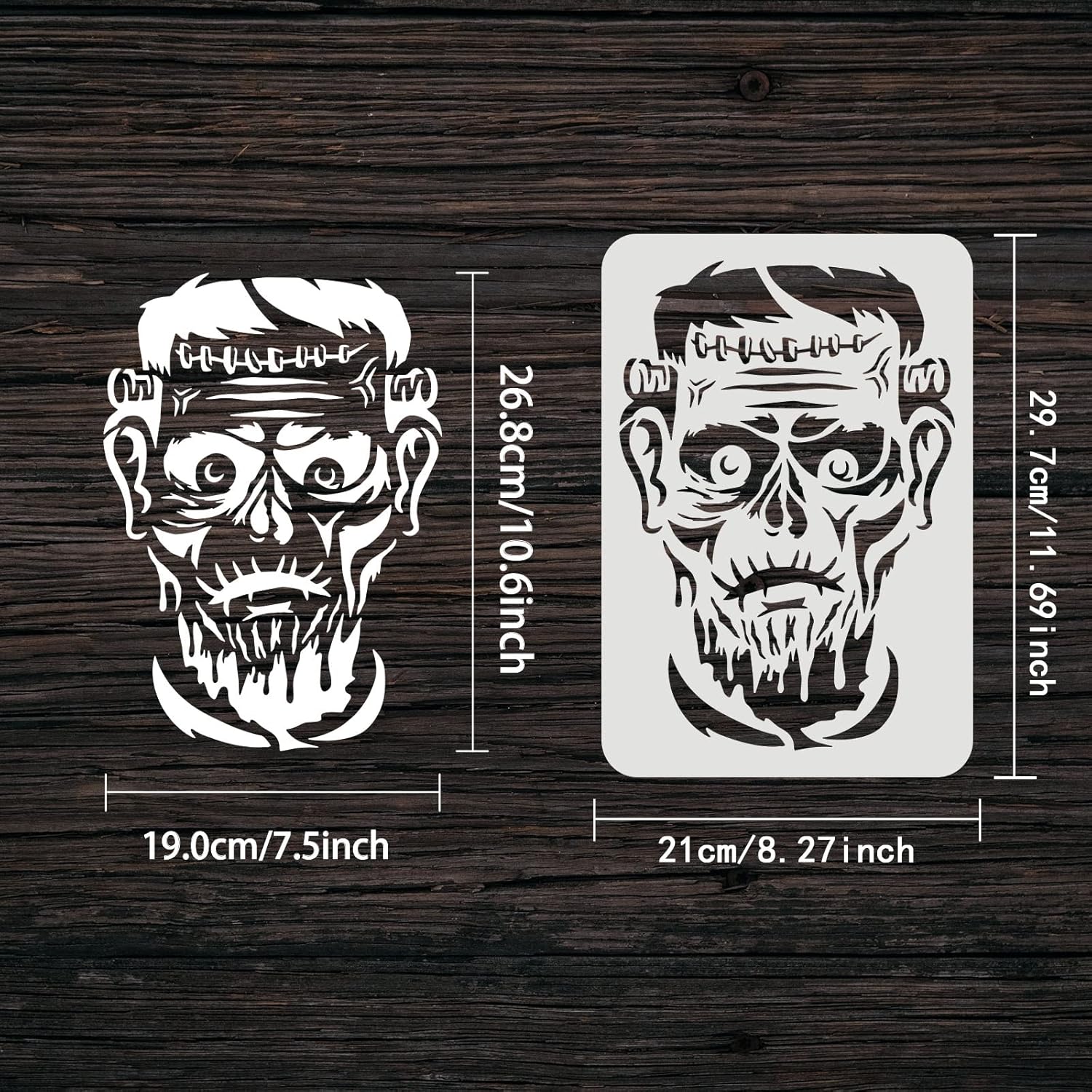 halloween frankenstein face stencil plastic