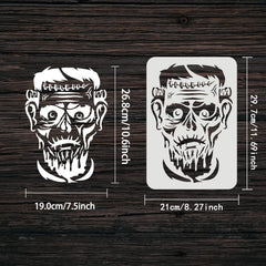 halloween frankenstein face stencil plastic