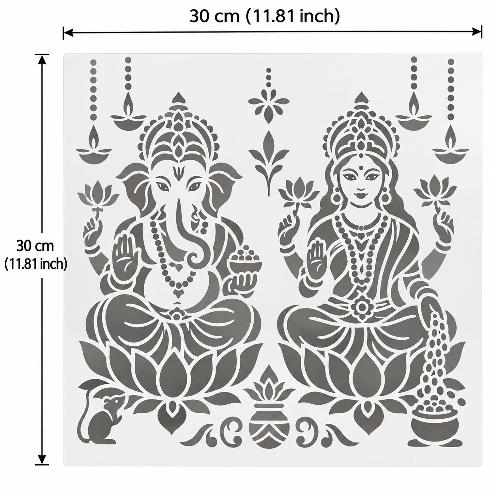 ganesh lakshmi painting stencil for diwali decoration