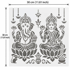 ganesh lakshmi painting stencil for diwali decoration