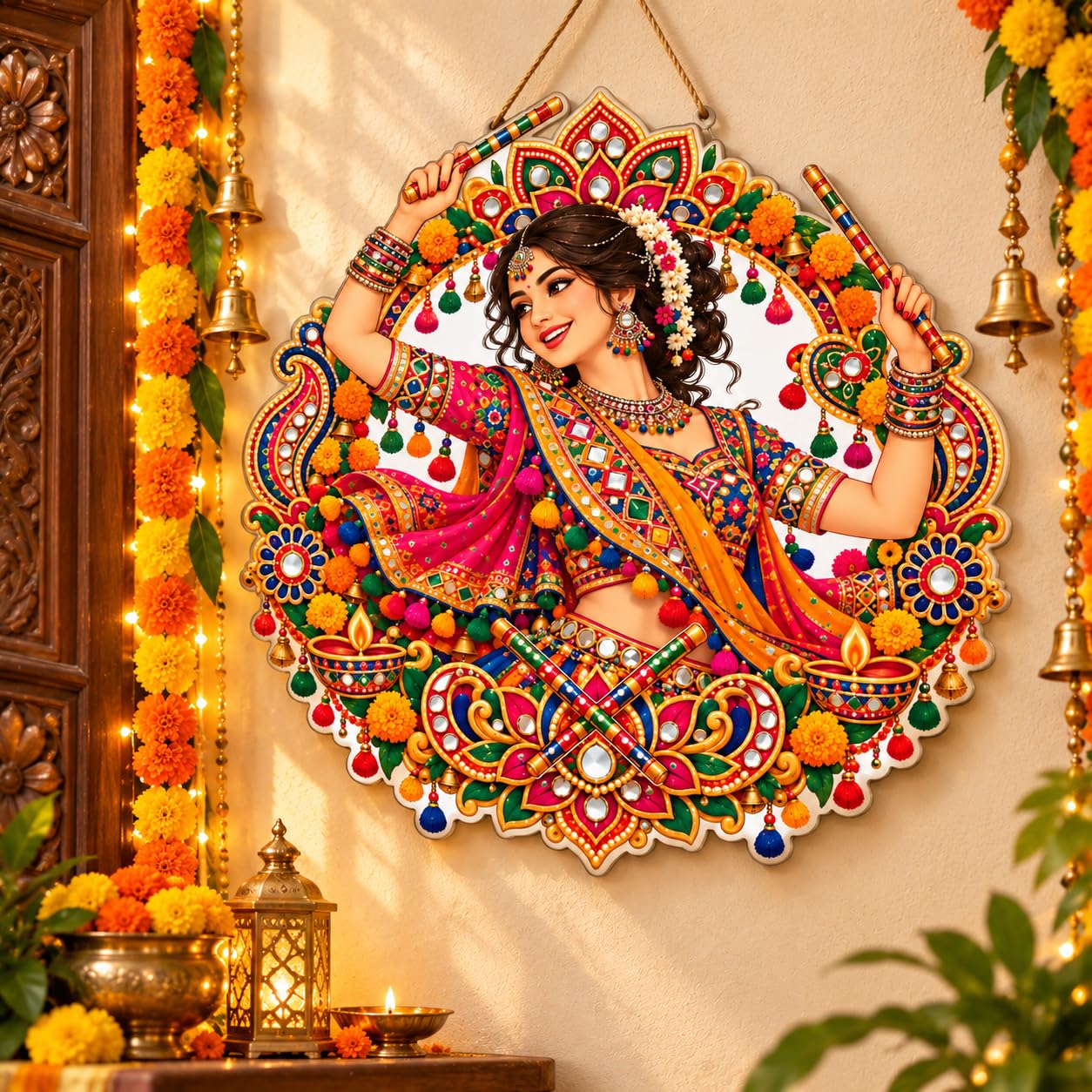 Navratri Garba dancer wall art