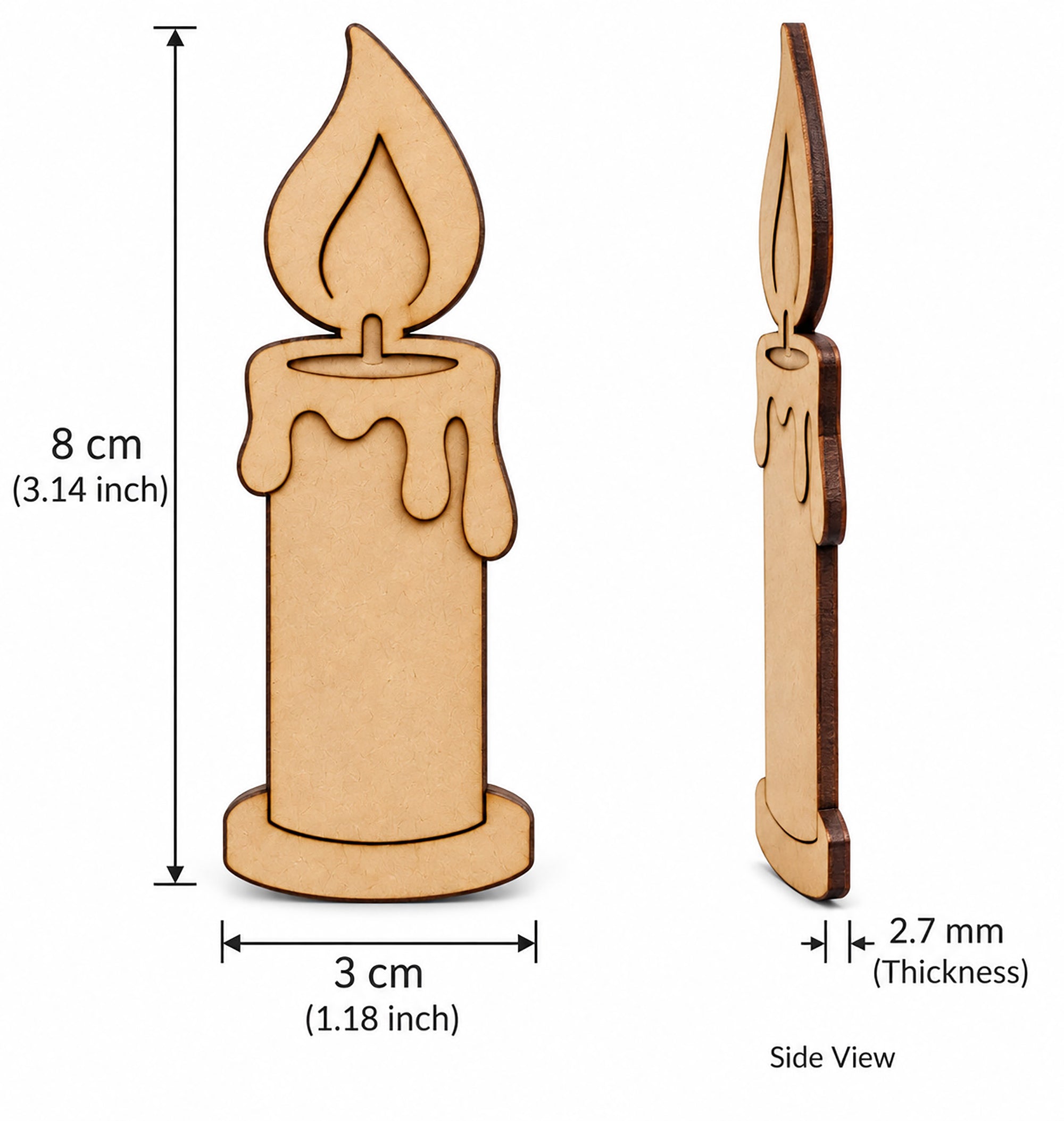 unfinished wooden candle shapes for painting
