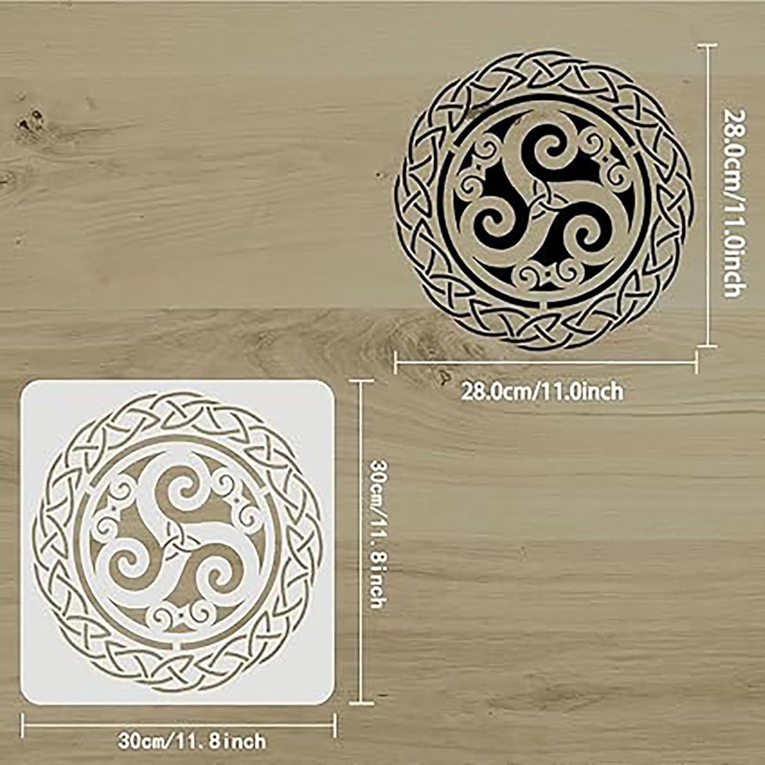 triple spiral stencil