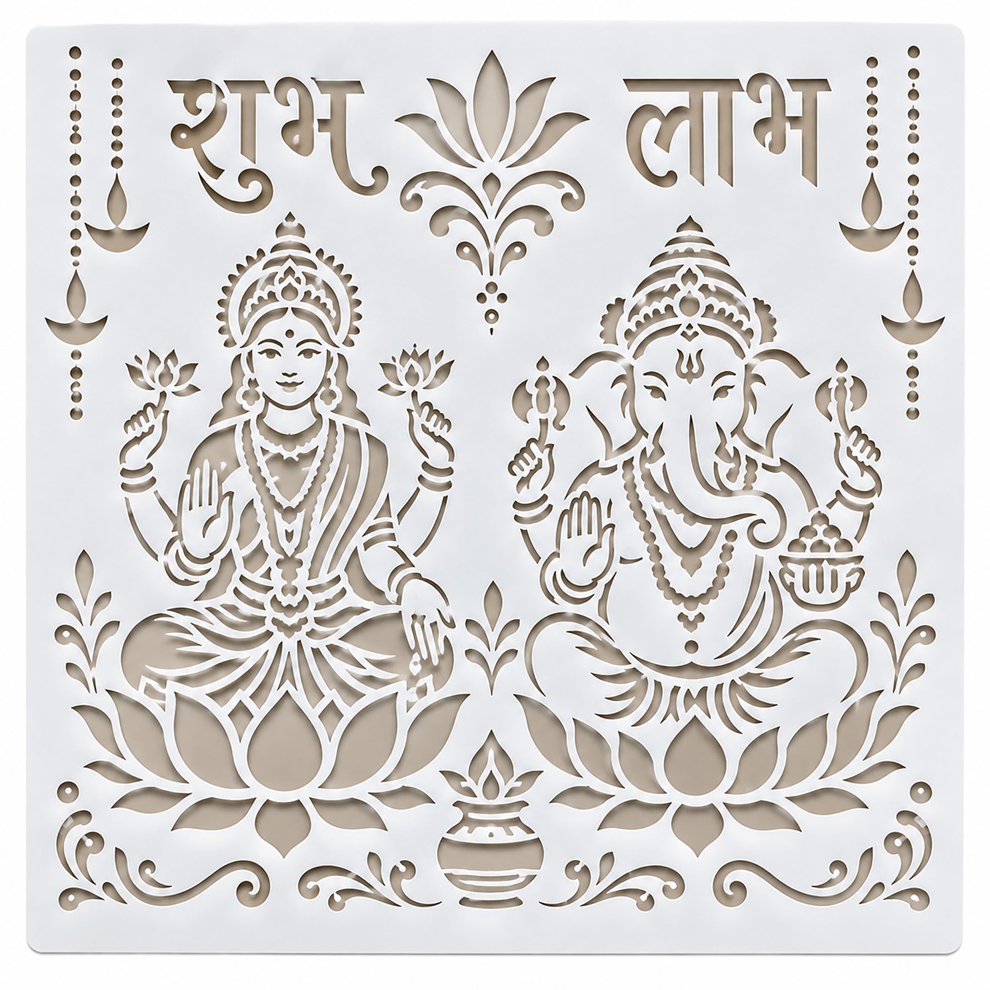 laxmi ganesh diwali stencil