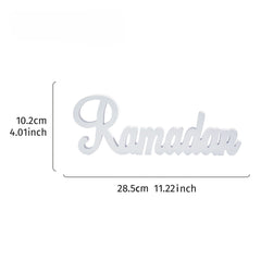 Ramadan Mubarak Letter Tabletop Decor for Home & Eid Celebrations, White PVC Letters