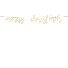 Cliths DIY Wooden Merry Christmas Banner Holiday Sign with Hanging Rope Customizable Xmas Decor