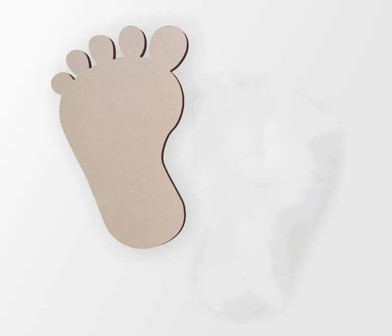 Beige foot imprint on a white background